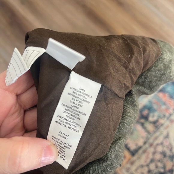 Natural Reflections Quilted Vest Green Acrylic/Wool Blend Fur Collar 1X Midwest - Picture 7 of 7